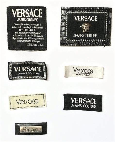 versace tags on clothes for photo shoot famous|vintage Versace tags.